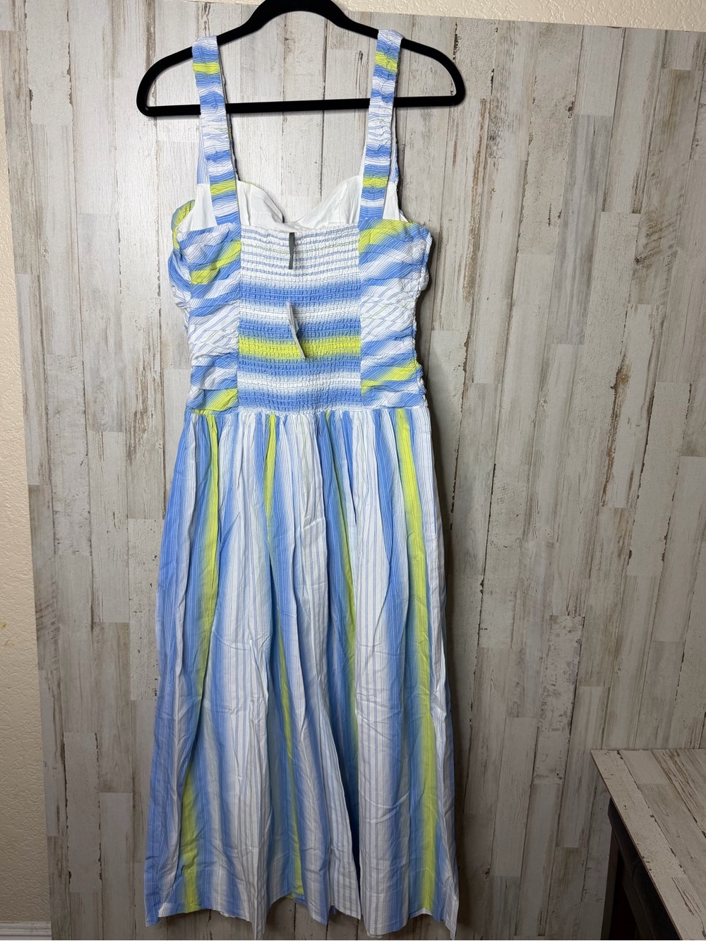 Anthropologie Striped Maxi Dress in Blue, White & Yellow-Green - Picture 2 of 10